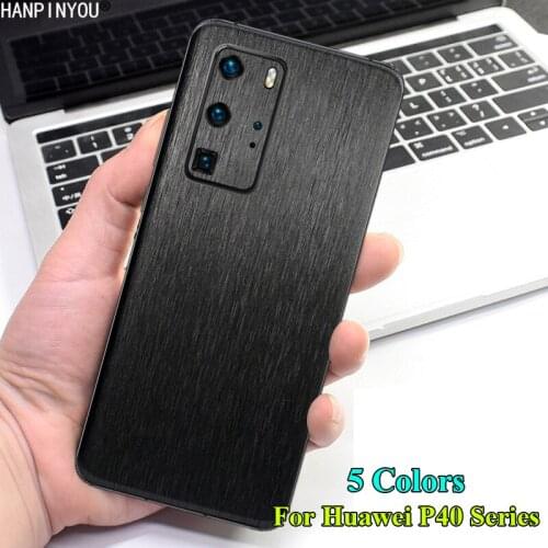 For Huawei P40 / Pro / Plus / Lite 5G Back Cover Brushed Metal Decal Skin Phone Protective Wire Drawing Sticker Film Protector