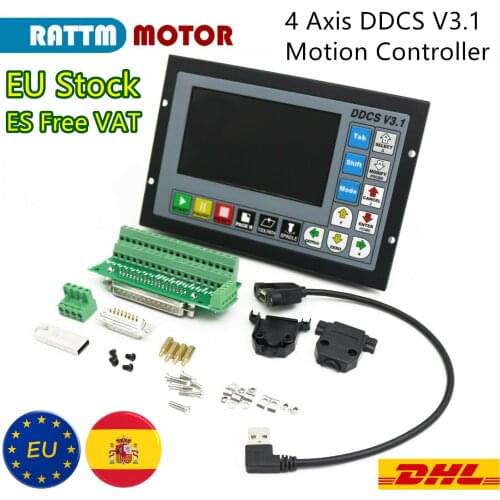 「EU Free VAT/Ship」4 Axis DDCSV3.1 G-Code Offline Stand Alone Motion Controller 500KHz for CNC Router Engraving Machine