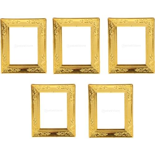 5Pcs 1/12 Scale Photo Frames Rahmen Dollhouse Miniature Rooms Wall Decoration Accessories