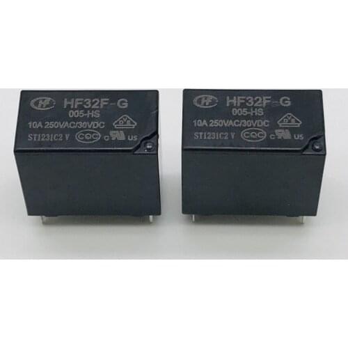 HF32F-G-005-HS 5VDC 10A 250VAC SJ-S-105DMH relays