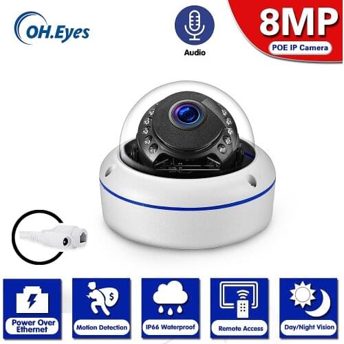 AHCVBIVN 4K IP Face detection Camera Audio POE Camera Surveillance Security CCTV Video Outdoor Waterproof IR Night Vision Onvif