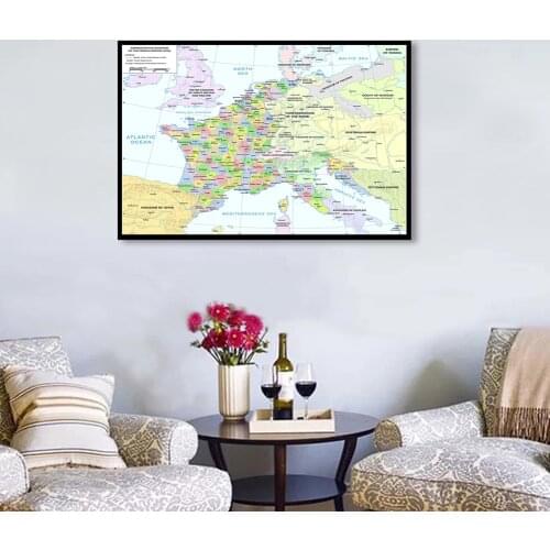 90*60cm 1812 Political Map of The France In French Vintage Wall Art Poster Canvas Painting Classroom Home Decor School Supplies