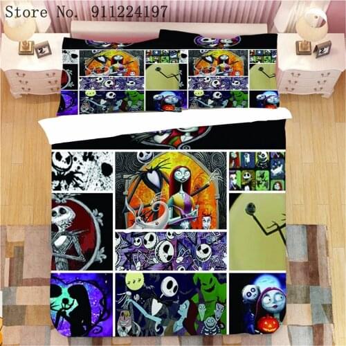 3D Cartoon Bedding Set For Kids/baby/children/boys Horror Duvet Cover Christmas Eve Quilt Cover Single Double Queen King Size