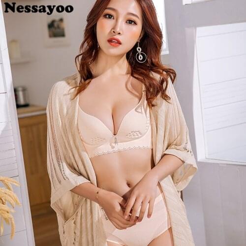 WireFree Push Up Bra Set Underwear Seamless Lingerie For Women Push Up Bra And Panties Set Sexy Wireless Plus Size Underwear Set
