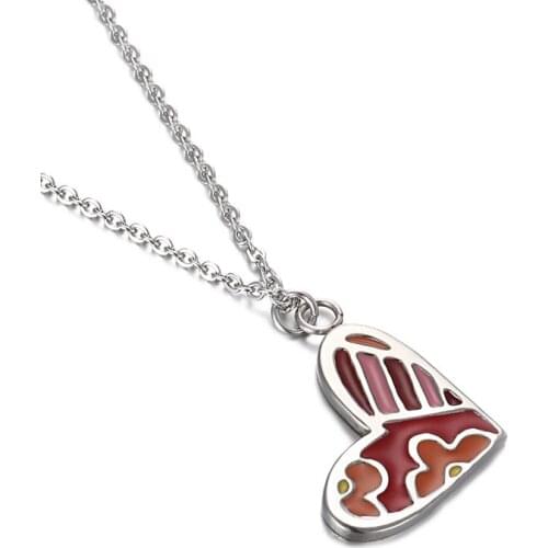 Fashion Women Silver Color Rose Necklace Stainless Steel Round Pendant Necklace Jewelry