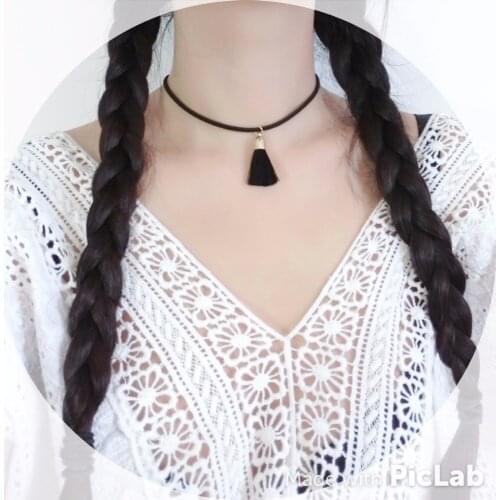 N394 cheap jewelry wholesale 2017 New South Korea Black Velvet Short Necklace Pendant Necklace Tassel Female Necklace