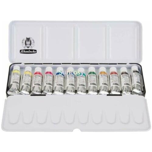 SCHMINCKE Horadam Watercolor Paint Metal Set 12 Tubes X 5ml 74112 Artist Water Color Pigments ,rich Color