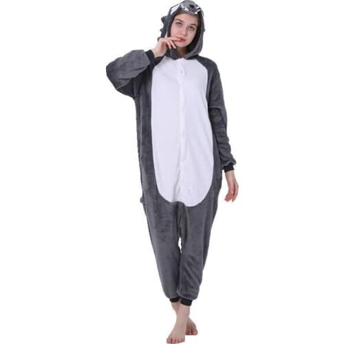 2020 New Adult Flannel Cosplay Costume Wolf Onesie Costumes For Unisex Create Dance Fancy Pajama Halloween Party