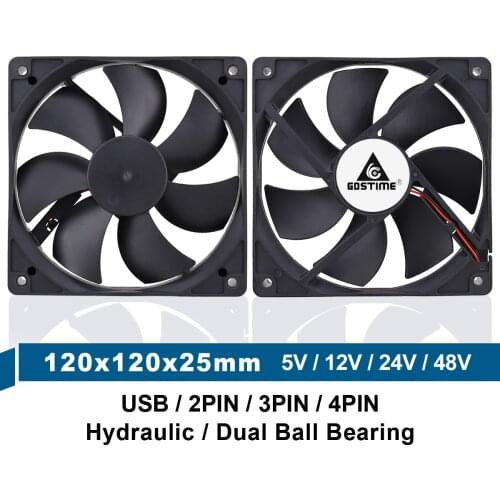 5V 12V 24V 48V 120mm 12025 Sleeve/Ball Cooling Fan 120x120x25mm FG PWM USB 2PIN 3PIN 4PIN DC Cooler Fan for PC Computer Case