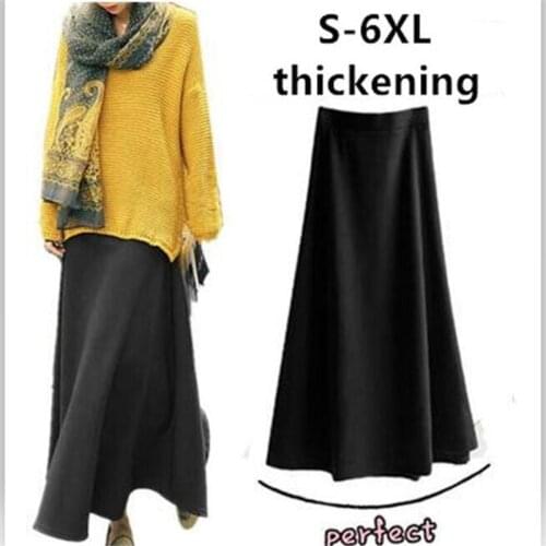 Autumn Winter Fashion High Elastic Skirts,black grey red purple long skirts,plus size S- 5XL 6XL Thickened warm skirt