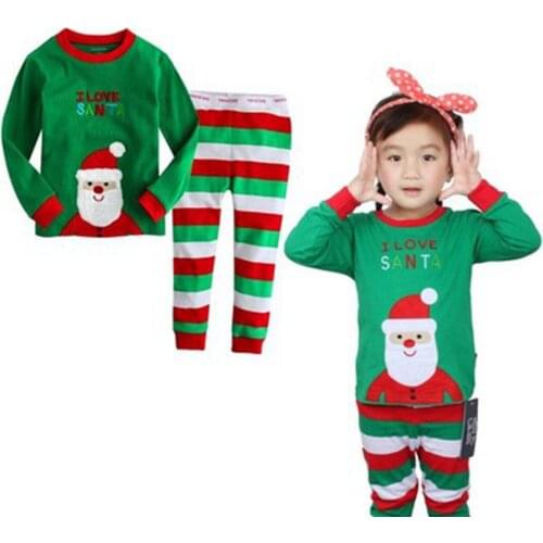 Autumn Christmas Kids Cartoon Pajamas Suit Girls Pijamas Pyjamas New Year Baby Boys Sleepwear Set Nightwear Children Clothing