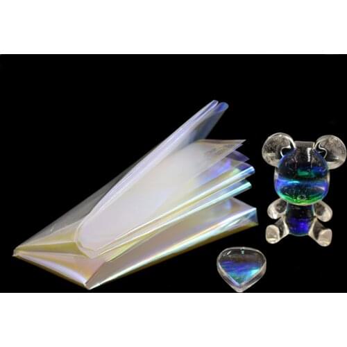 1pieces 58*50cm Laser Film Transparent Stickers Paper DIY Craft Decals Supplies Handmade Holographic Foil Resin Jewelry Stuff