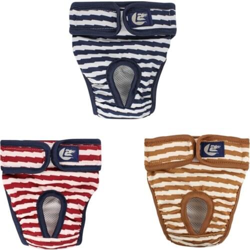 New Striped Pet Dog Diaper Physiological Pants Sanitary Washable Female Dog Panties Shorts Underwear Cosy Pet Briefs For Dogs