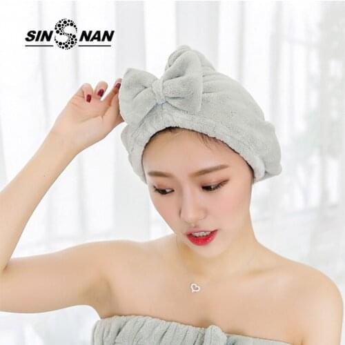 SINSNAN Microfiber Quick Dry Towel For Hair Solid Soft Superabsorbent Bath Makeup Multipurpose Hair Cap For Women Magic Towel