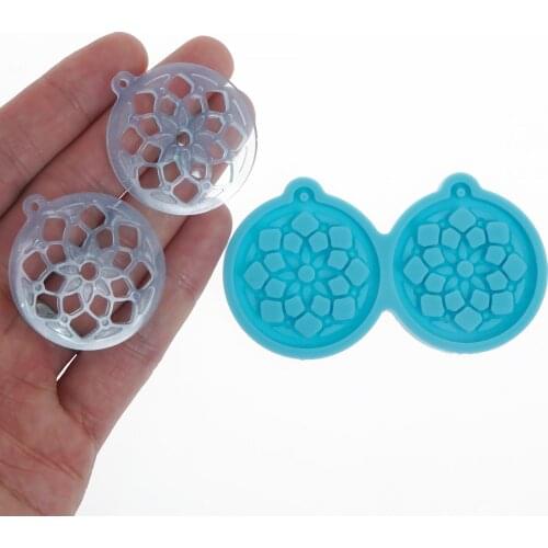 Silicone Flower Earring Mold Round Resin Earring Stud DIY Resin Earrings 10369754