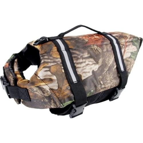 Dog Life Vests Adjustable Pet Dog Camouflage Life Jacket With Reflective Strips Dog Flotation Vest For Swimming Boating Hunting