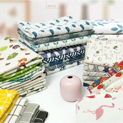 Sofa Cover Fabric Cotton Linen Plaid DIY Background Tablecloth Curtain Brocade Sewing Anime Cartoon Floral Printed By The Meter