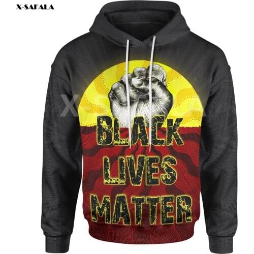 Australia Aboriginal Indigenous Sun Black Lives Matter 3D Printed Hoodie Man Women Harajuku Zipper Pullover Sweatshirt Jacket