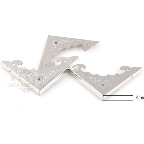 Corner Brackets small silver bat pattern angle wooden wine box accessories