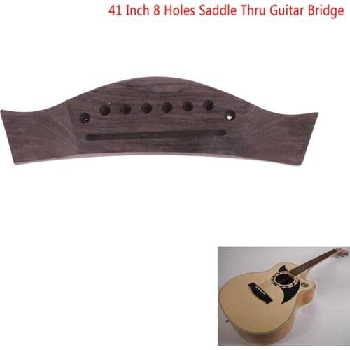 1Pc Guitar Parts Saddle Thru Guitar Bridge For Acoustic Guitar Rosewood Guitar Accessories