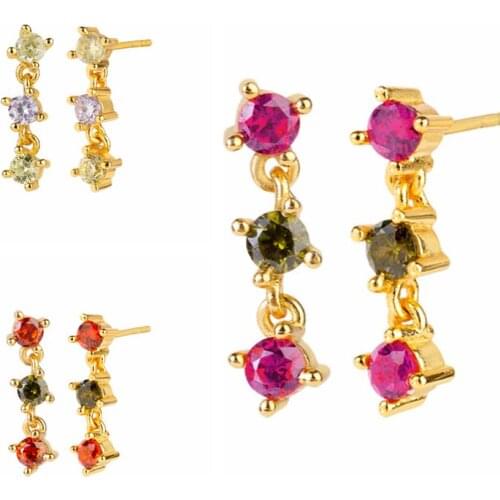 1 Pair 925 Sterling Silver 5A Zircon Stud Earrings For Women Piercing Earring Earings Jewelry Ear Buckle Pendientes A30