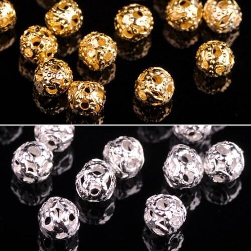 200pcs 4mm Round Hollow Brass Metal Loose Spacer Beads lot for Jewelry Making DIY Crafts