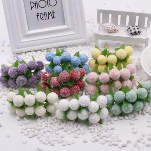100Pcs/Lot 8 Colors Small flower ball Artificial Link Bubble Flower Bouquet Wreath Hat Clothing Home Garden Wedding Decorate109