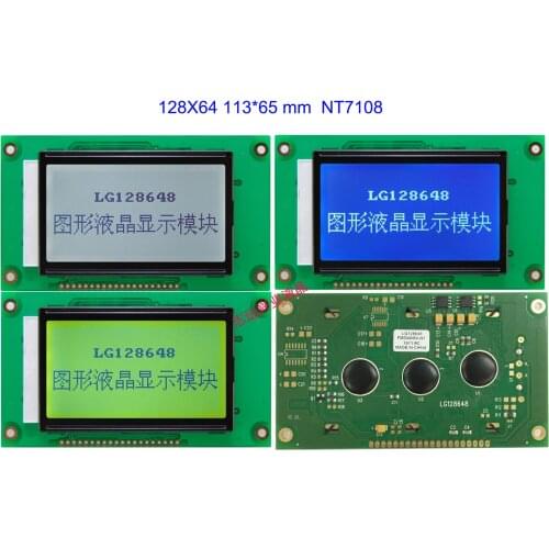 128x64 lcd module display 113*65 NT7108 20PIN LG128648BMDWH6V instead LM12864D WG12864K