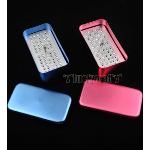 2Pcs Red/Blue Autoclave Disinfection Box Case Holder for Endodontic Reamers 60 Holes New