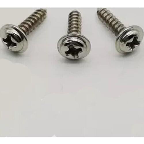 30pcs M2.3 Nickel plating Round head Phillips screw pad Self-tapping screws Big heads tapping bolt 5mm-12mm Length
