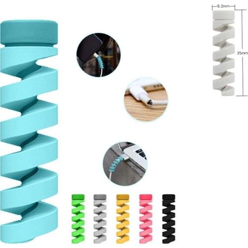 6pcs/lot Cable protector Bobbin winder Data Line Case Rope Protection Spring twine For iPhone Android USB Earphone Cover