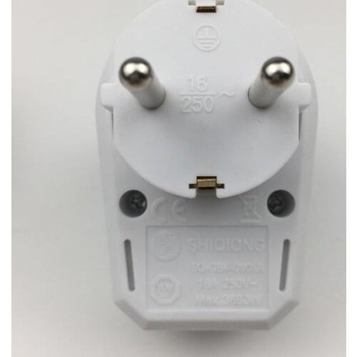 European Conversion Plug 1 to 1 Way Power Adapter Adaptor with Switch 16A AC 250V EU Travel Socket