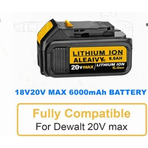 Aleaivy Original20v 6.0Ah MAX XR Battery Power Tool Replacement For DeWalt DCB184 DCB181 DCB182 DCB200 20V 5A 18Volt 20V Battery