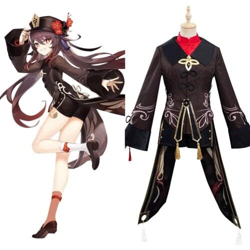 Anime Genshin Impact Hutao Cosplay Costume Game Uniform Suit Hu Tao Halloween Costumes For Women