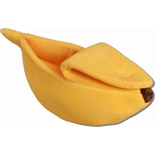 Banana Shape Pet Dog Cat Bed House Mat Durable Kennel Doggy Puppy Cushion Basket Warm Portable Dog Cat Supplies S/M/L/XL