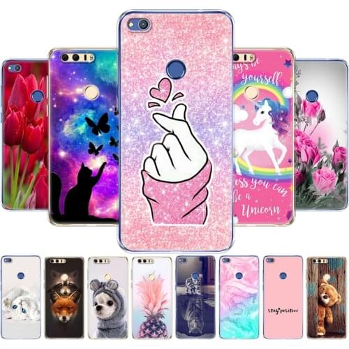 For Honor 8 Case Painted Silicon Soft TPU Back Phone Case Cover For huawei honor 8 lite Fundas Full Protection Coque Bumper