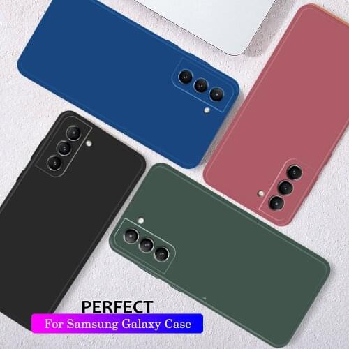For Samsung Galaxy S21 Ultra Plus 5G S20 FE Case Liquid Silicone Soft Phone Case On For Samsung S20 Ultra Plus Stand Ring Holder
