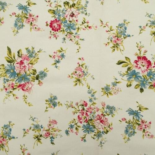 50cmx140cm Cotton Linen Fabric - Flowers (359)