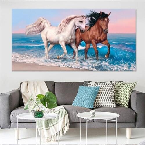 70x140cm printed canvas horse painting living room cuadro decoration canvas prints painting modern home decor canvas prints art
