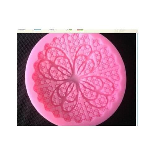 Clover New Round Decorative Lace Liquid Silicone Fondant Cake Mold M136