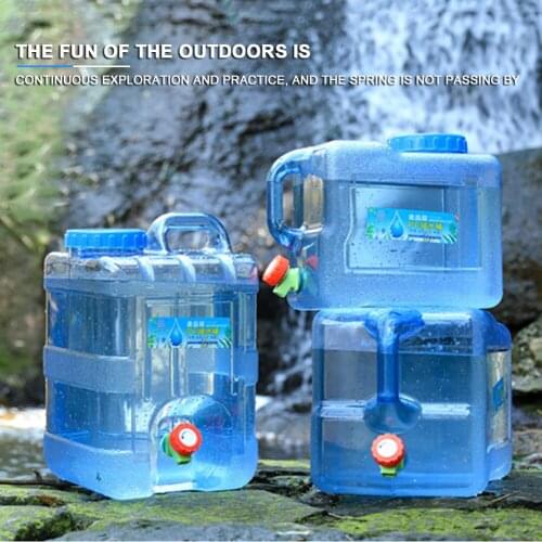 15L Food Grade PC Water Container Portable Driving Water Tank Container with Outdoor Faucet Camping Picnic Hiking Water Buckets
