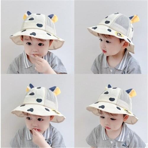 6 Colors Summer Fashion Outdoor Baby Boy Sun Hat Kids Beach Breathable Protection Cap Children Cartoon Mesh Hat for Girl
