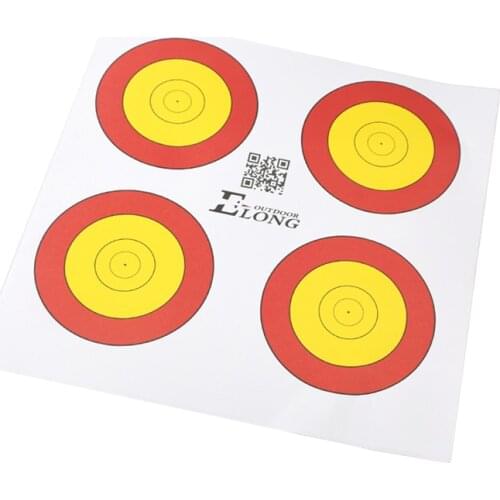 10X Target Face Paper 26 x 26 cm Four Circle Archery Bow Outdoor Sports Shooting Practise