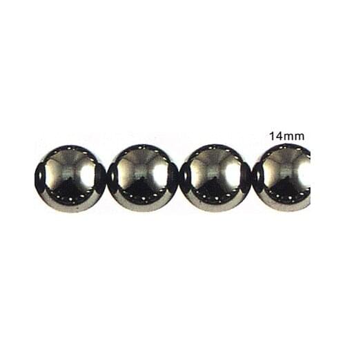 Miasol Non-Magnetic Hematite Round Spacer Loose Beads 14 mm For Diy Jewelry Making Bracelet Beads