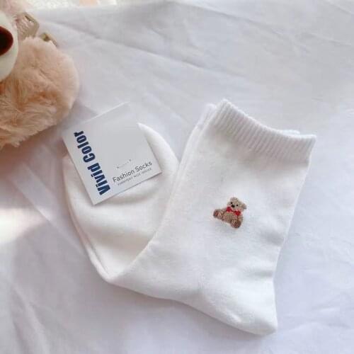 Funny Cute Japanese High School Girls Cotton Crew Socks Harajuku Cute Bear Lovely Animal Pattern Girl Sock femme chaussettes