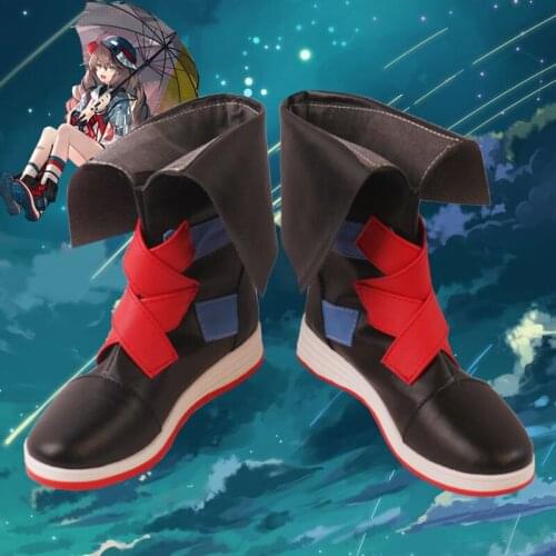 2020 cosplay shoes Anime Arknights Cuora Black Red Female Short Boots
