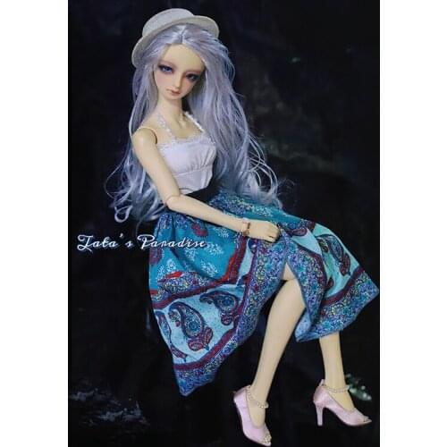 BJD doll clothes is suitable for 1/3 size blue South France holiday cashew flower skirt doll accessories