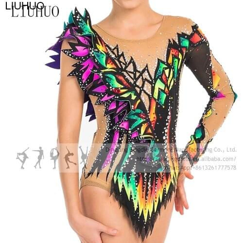 Ice Skating Dress Girls Women Elegant Purple Rhythmic Gymnastics Leotards Competition Performance Dance Adult Dresses