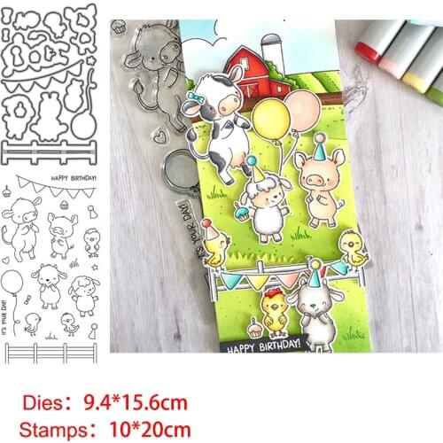 Polar Animal Cow Party Metal Cutting Dies Stencils Cear Stamp for DIY Scrapbooking photo album Decor Embossing Paper Cards New