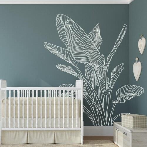 Bird Of Paradise Tropical Plant Wall Decal, Modern Home Decor Vinyl Wall Sticker Room Decoration E223